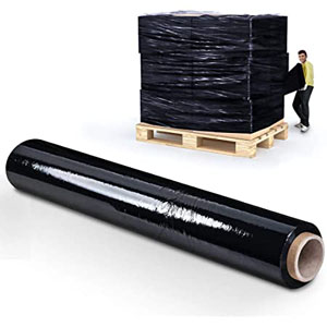 Pallet Wrap Black 500mm x 200m - 20 Micron - Flush Core - 1x Roll Per Pack